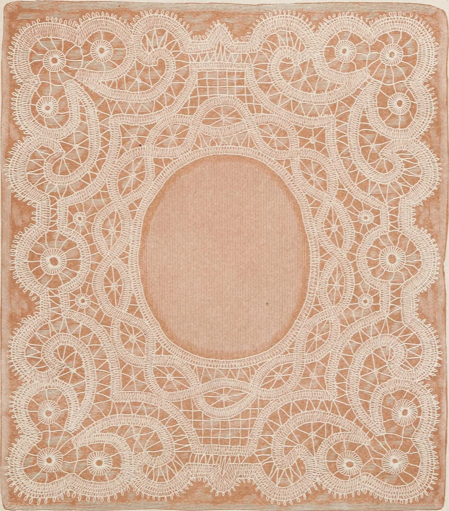 An illustration from A treatise on lace-making, embroidery, and needle-work with Irish flax threads, 1892, leaf 84