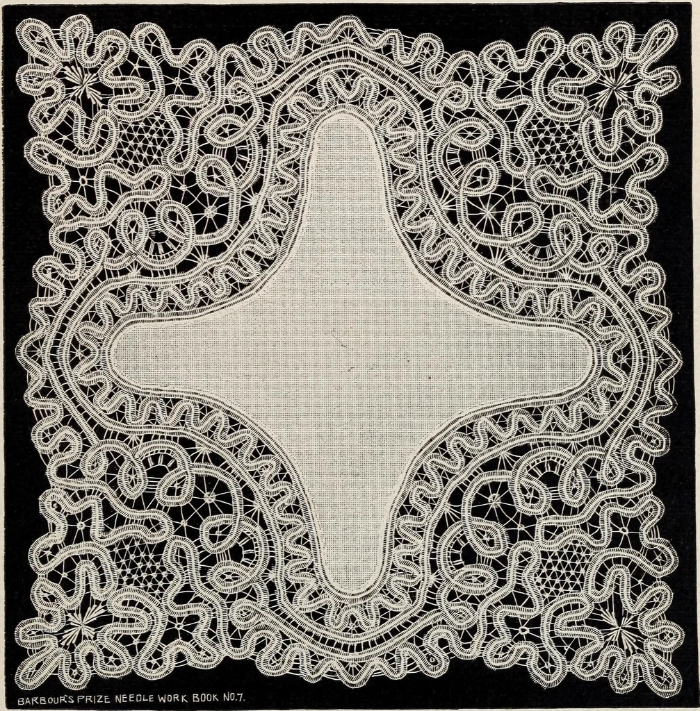 An illustration from A treatise on lace-making, embroidery, and needle-work with Irish flax threads, 1892, leaf 90