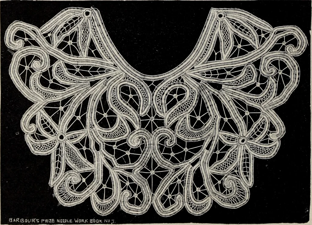 An illustration from A treatise on lace-making, embroidery, and needle-work with Irish flax threads, 1892, leaf 91