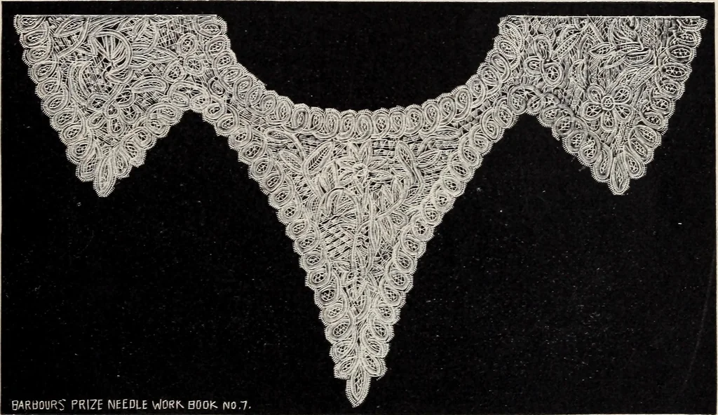 An illustration from A treatise on lace-making, embroidery, and needle-work with Irish flax threads, 1892, leaf 92