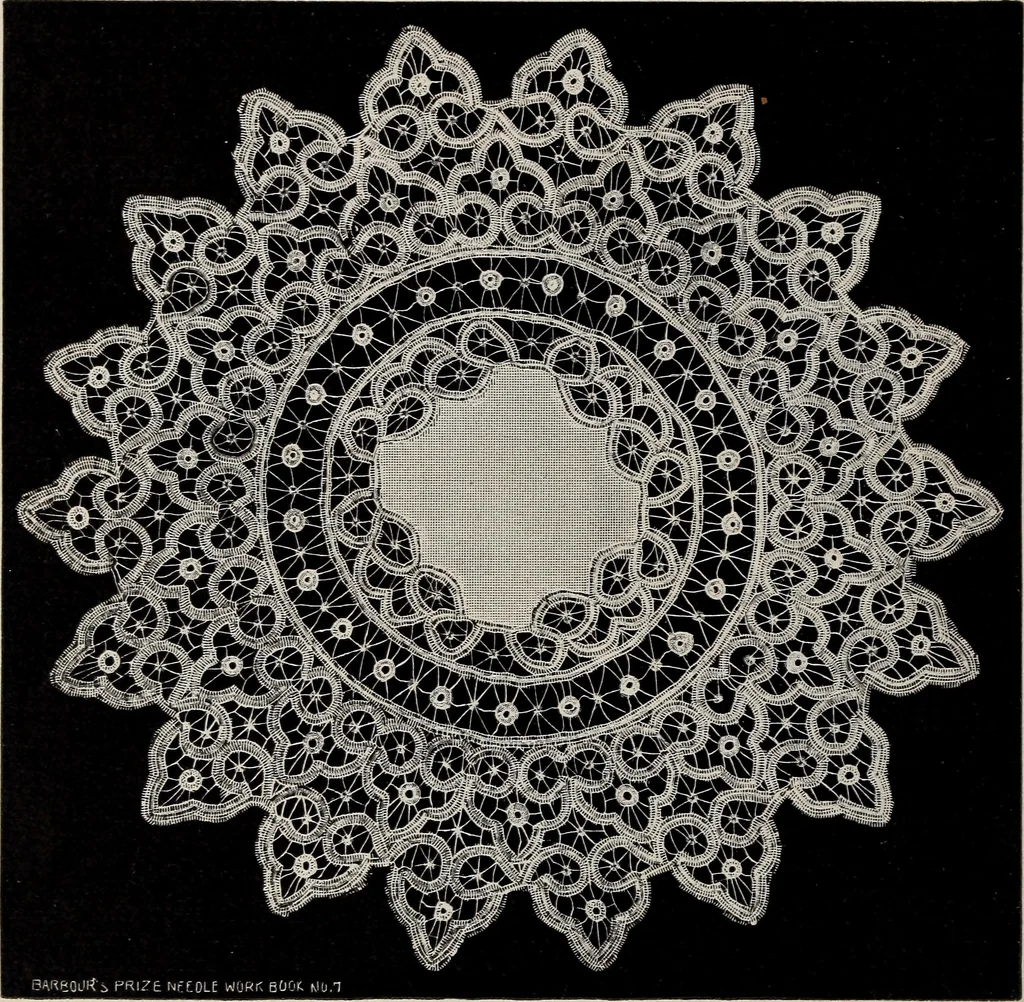 An illustration from A treatise on lace-making, embroidery, and needle-work with Irish flax threads, 1892, leaf 97