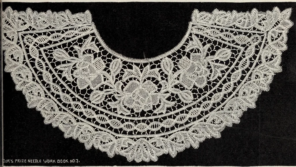 An illustration from A treatise on lace-making, embroidery, and needle-work with Irish flax threads, 1892, leaf 98