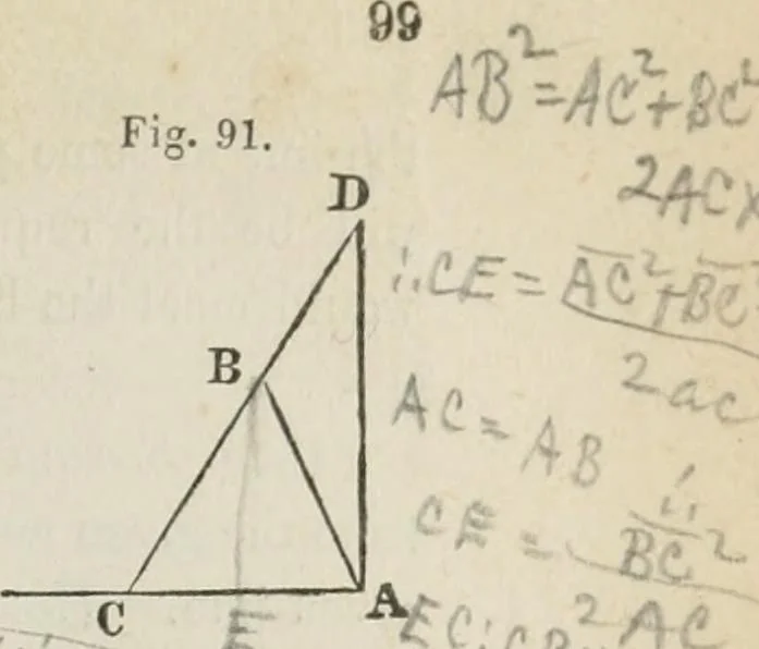 An illustration from A treatise on land-surveying; comprising the theory developed from five elementary principles; and the practice with the chain alone, the compass, the transit, the theodolite, the plane table, &c. Illustrated by four hundred engravings, and a magnetic chart, 1875, leaf 106