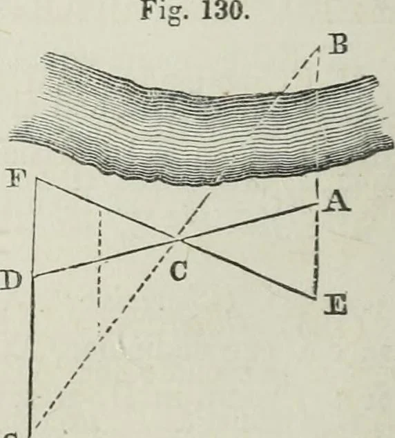 An illustration from A treatise on land-surveying; comprising the theory developed from five elementary principles; and the practice with the chain alone, the compass, the transit, the theodolite, the plane table, &c. Illustrated by four hundred engravings, and a magnetic chart, 1875, leaf 123