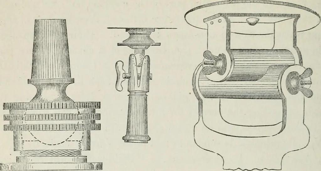 An illustration from A treatise on land-surveying; comprising the theory developed from five elementary principles; and the practice with the chain alone, the compass, the transit, the theodolite, the plane table, &c. Illustrated by four hundred engravings, and a magnetic chart, 1875, leaf 141