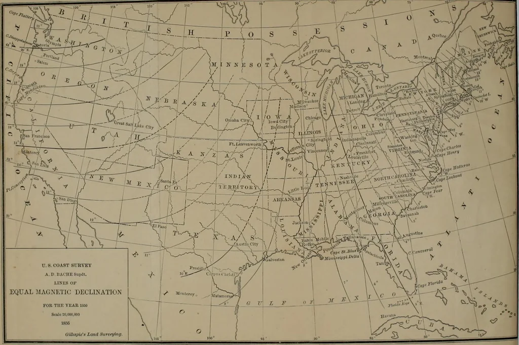 An illustration from A treatise on land-surveying; comprising the theory developed from five elementary principles; and the practice with the chain alone, the compass, the transit, the theodolite, the plane table, &c. Illustrated by four hundred engravings, and a magnetic chart, 1875, leaf 7