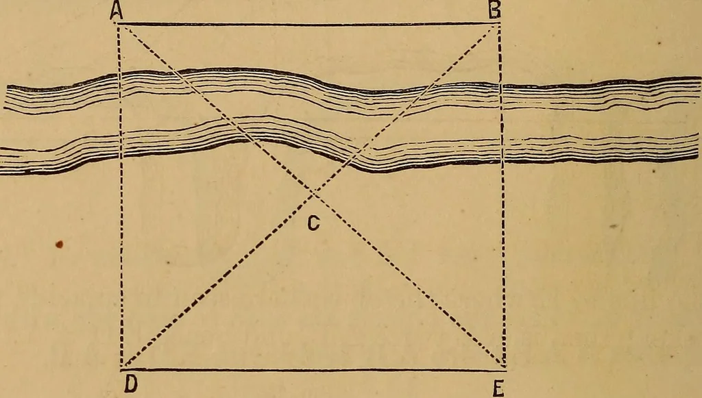 An illustration from A treatise on levelling, topography, and higher surveying, 1876, leaf 143