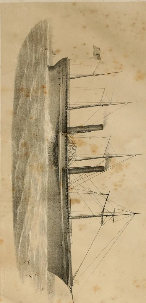 An illustration from Treatise on marine and naval architecture, or, Theory and practice blended in ship building. Illustrated with more than 50 engravings, 1852, leaf 13
