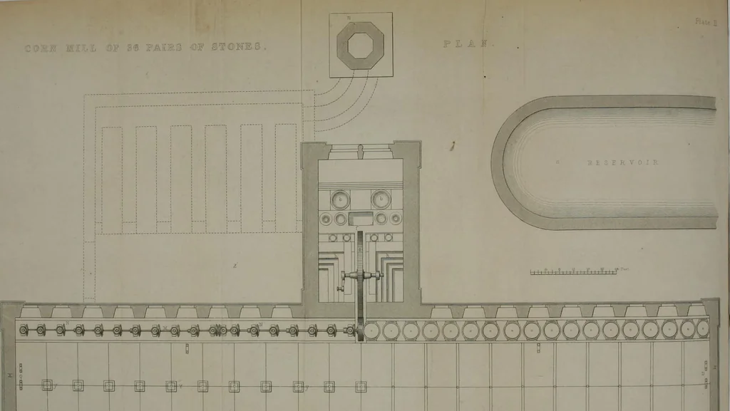 An illustration from Treatise on mills and mill work, 1861, leaf 155