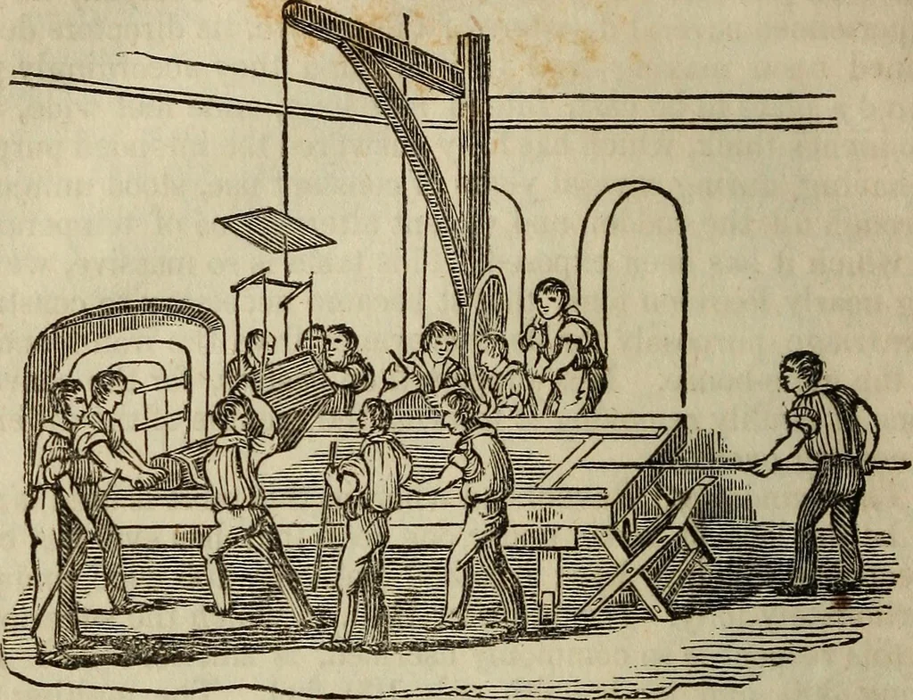An illustration from A treatise on the origin, progressive improvement, and present state of the manufacture of porcelain and glass, 1832, leaf 161