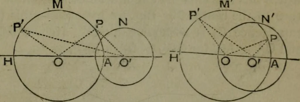 An illustration from A treatise on special or elementary geometry, 1877, leaf 108