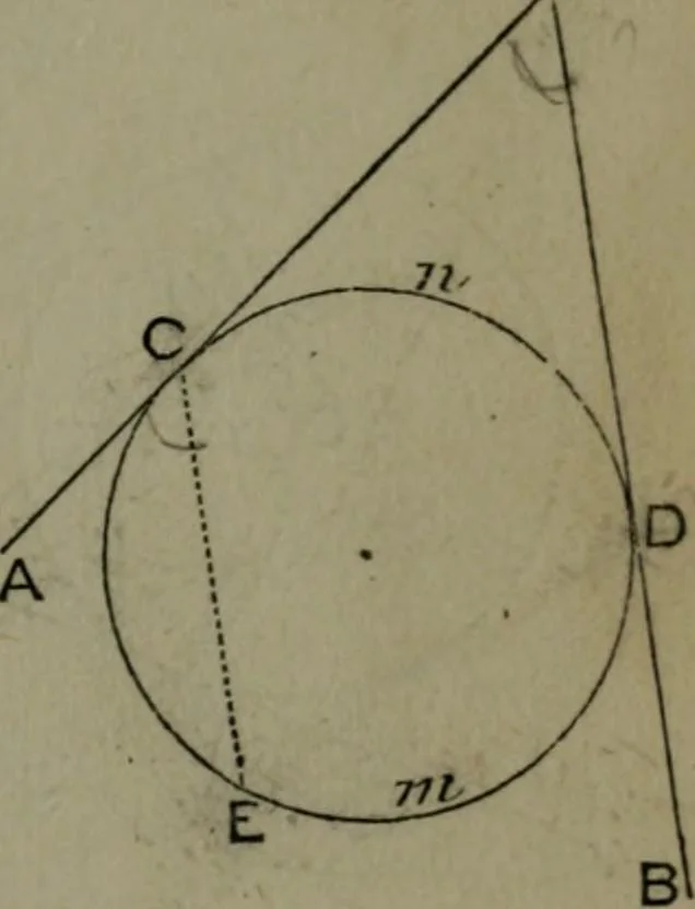 An illustration from A treatise on special or elementary geometry, 1877, leaf 122