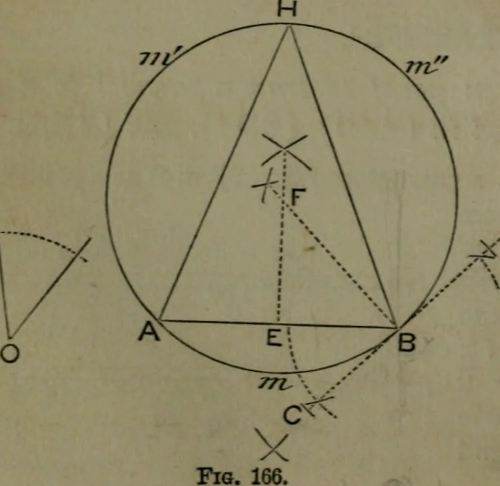 An illustration from A treatise on special or elementary geometry, 1877, leaf 123