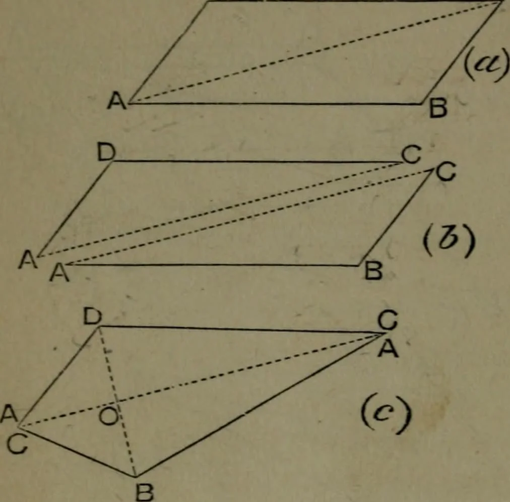 An illustration from A treatise on special or elementary geometry, 1877, leaf 131