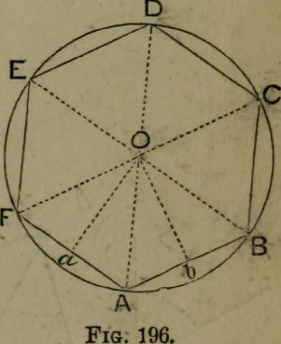 An illustration from A treatise on special or elementary geometry, 1877, leaf 138