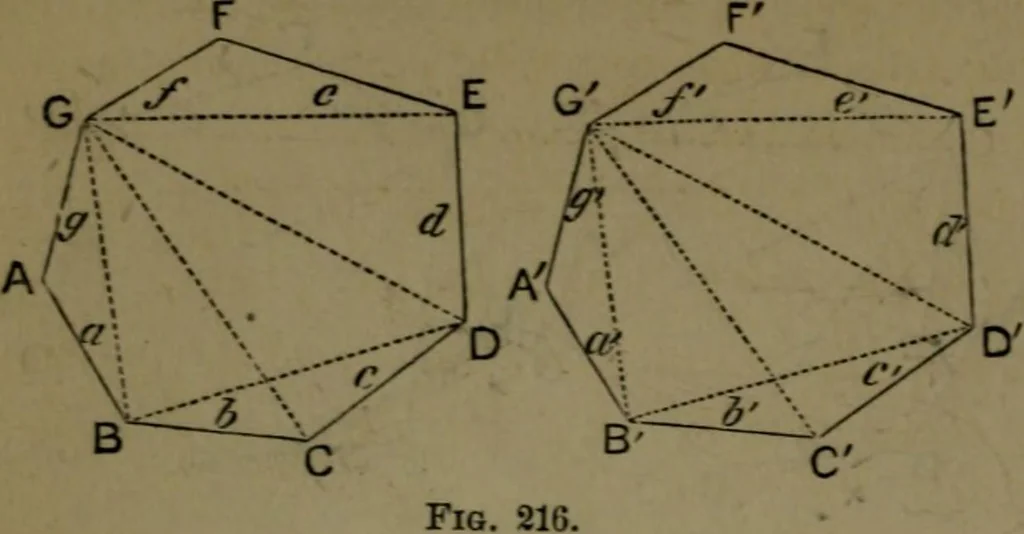 An illustration from A treatise on special or elementary geometry, 1877, leaf 153
