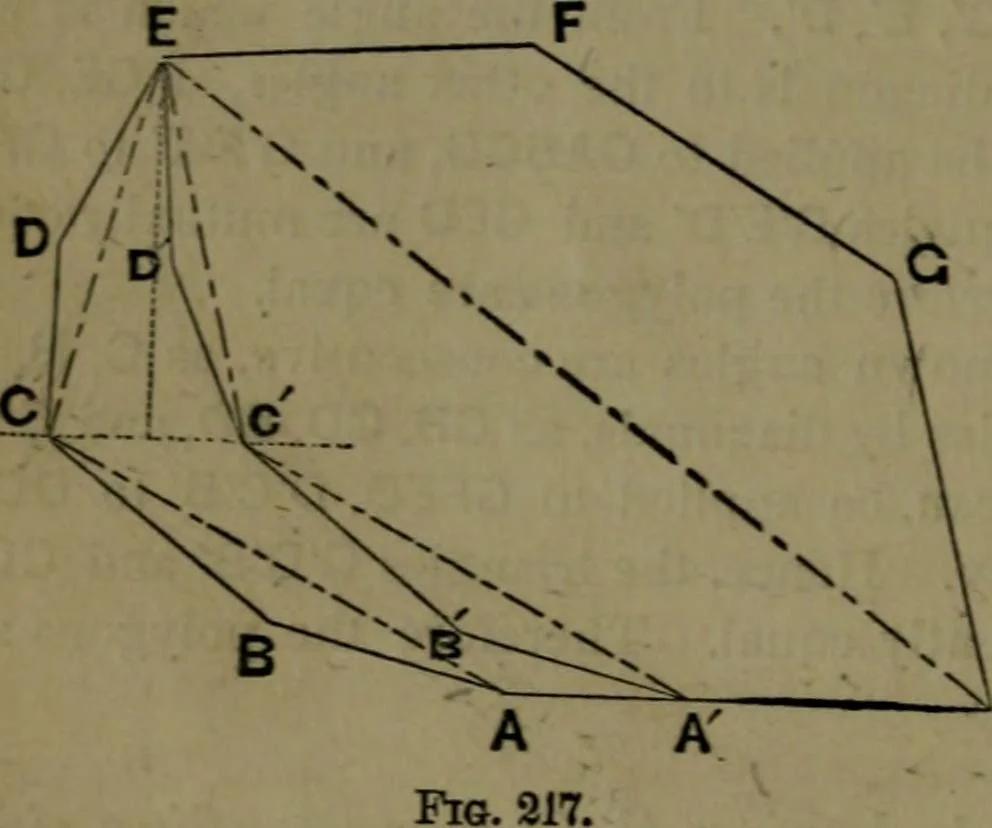 An illustration from A treatise on special or elementary geometry, 1877, leaf 153
