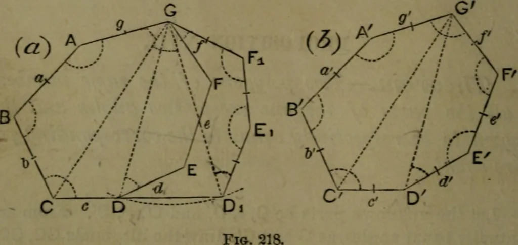 An illustration from A treatise on special or elementary geometry, 1877, leaf 153