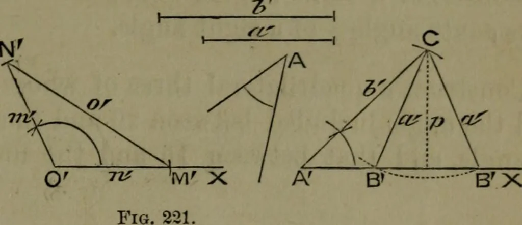 An illustration from A treatise on special or elementary geometry, 1877, leaf 156