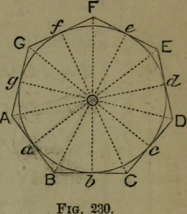 An illustration from A treatise on special or elementary geometry, 1877, leaf 164