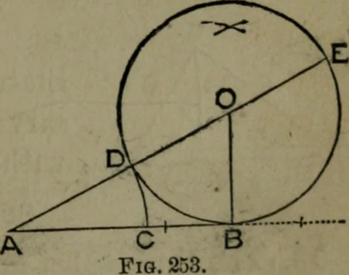 An illustration from A treatise on special or elementary geometry, 1877, leaf 182