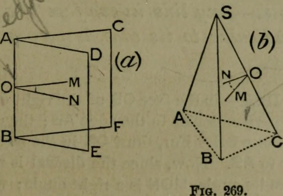 An illustration from A treatise on special or elementary geometry, 1877, leaf 196