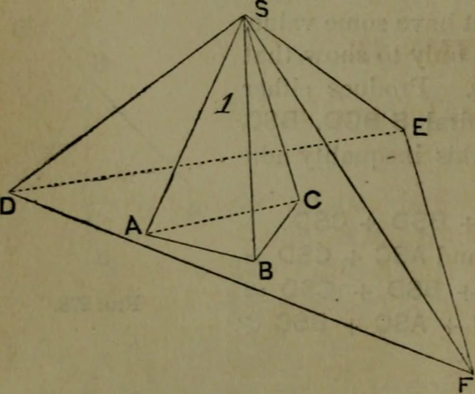 An illustration from A treatise on special or elementary geometry, 1877, leaf 201