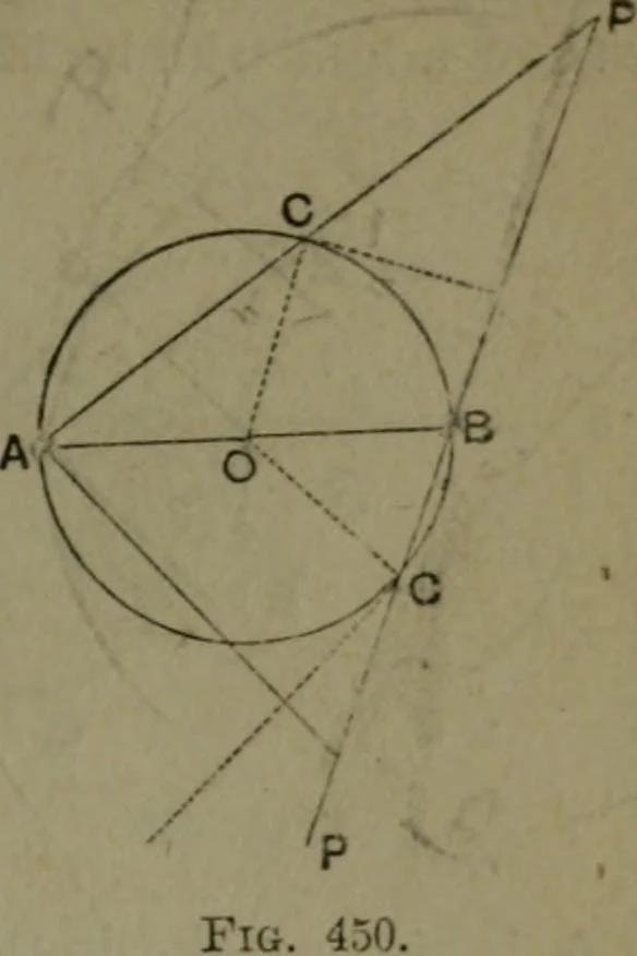 An illustration from A treatise on special or elementary geometry, 1877, leaf 312