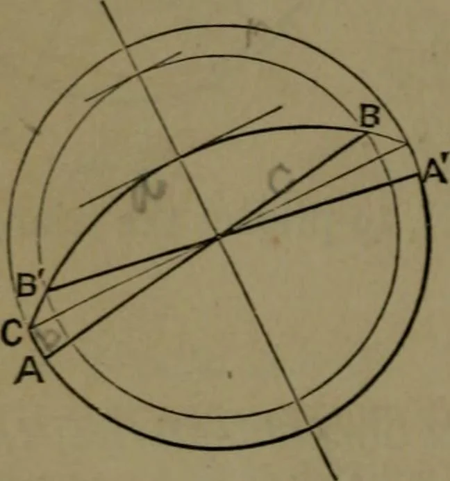 An illustration from A treatise on special or elementary geometry, 1877, leaf 423
