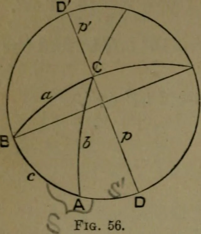 An illustration from A treatise on special or elementary geometry, 1877, leaf 439