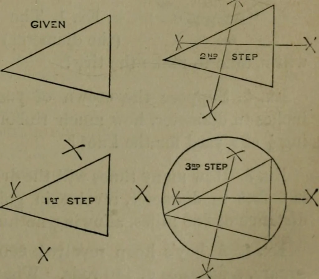 An illustration from A treatise on special or elementary geometry, 1877, leaf 44