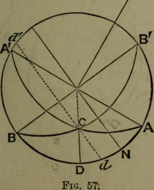 An illustration from A treatise on special or elementary geometry, 1877, leaf 440