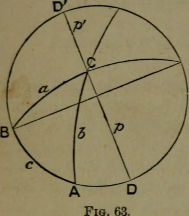 An illustration from A treatise on special or elementary geometry, 1877, leaf 443