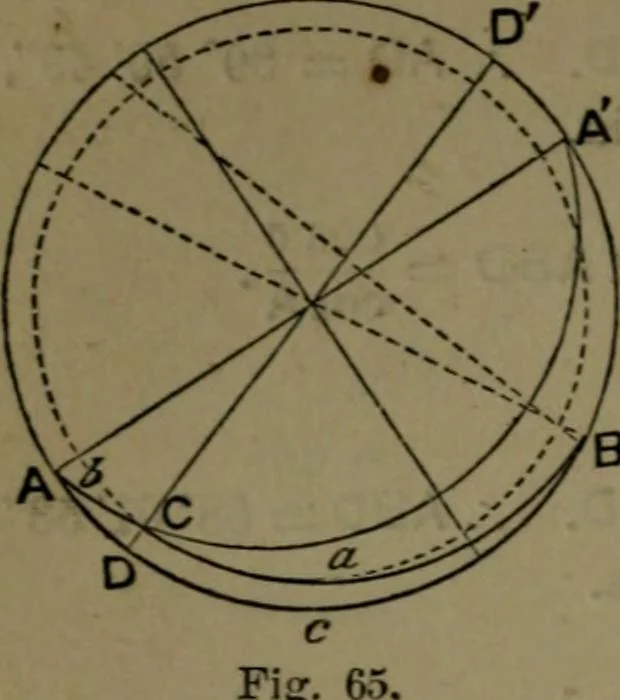 An illustration from A treatise on special or elementary geometry, 1877, leaf 445