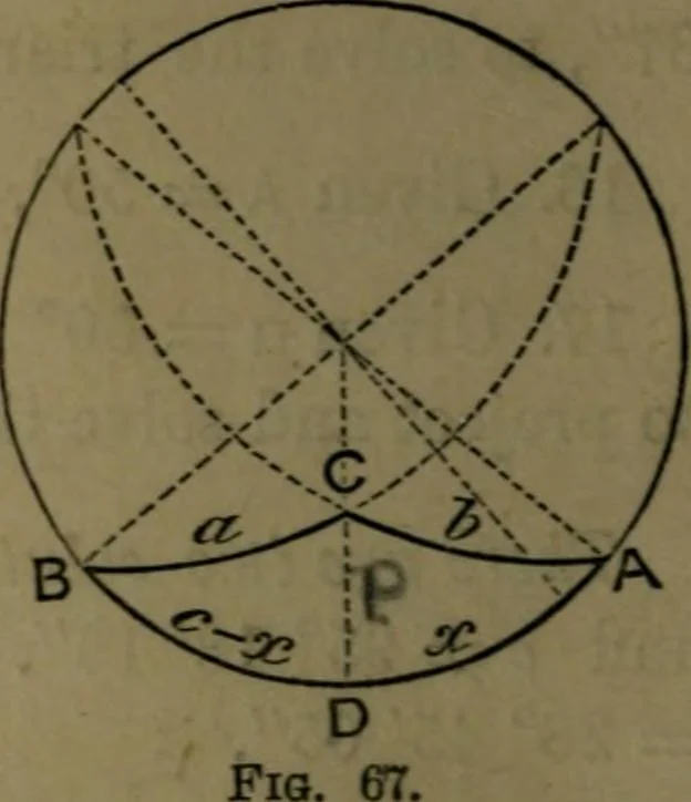 An illustration from A treatise on special or elementary geometry, 1877, leaf 449