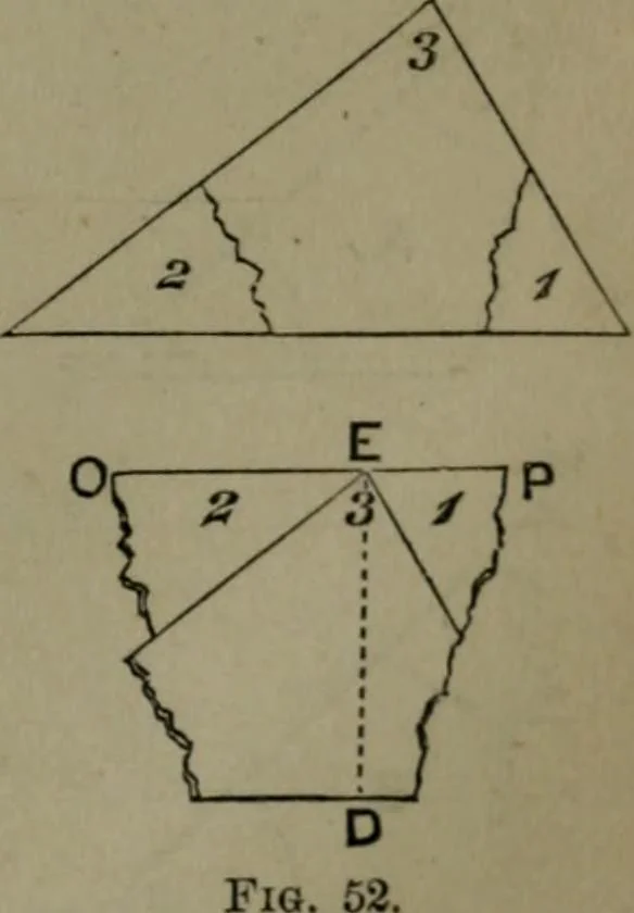 An illustration from A treatise on special or elementary geometry, 1877, leaf 52