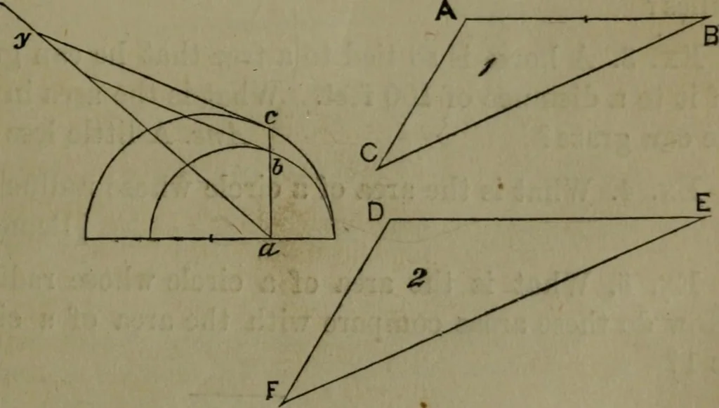 An illustration from A treatise on special or elementary geometry, 1877, leaf 74