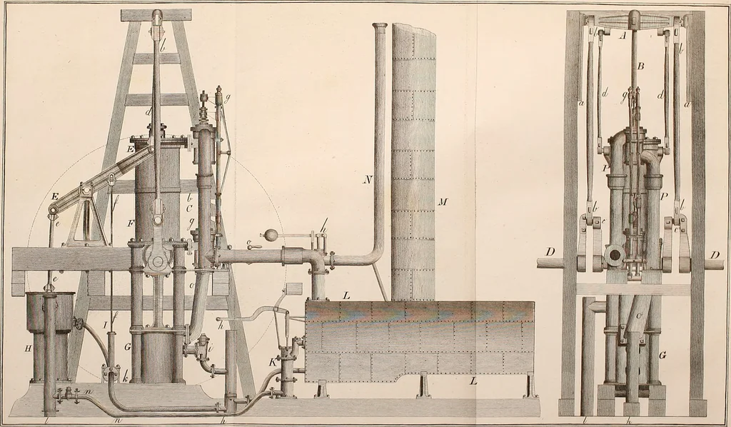 An illustration from Treatise on the steam engine, 1839, leaf 370