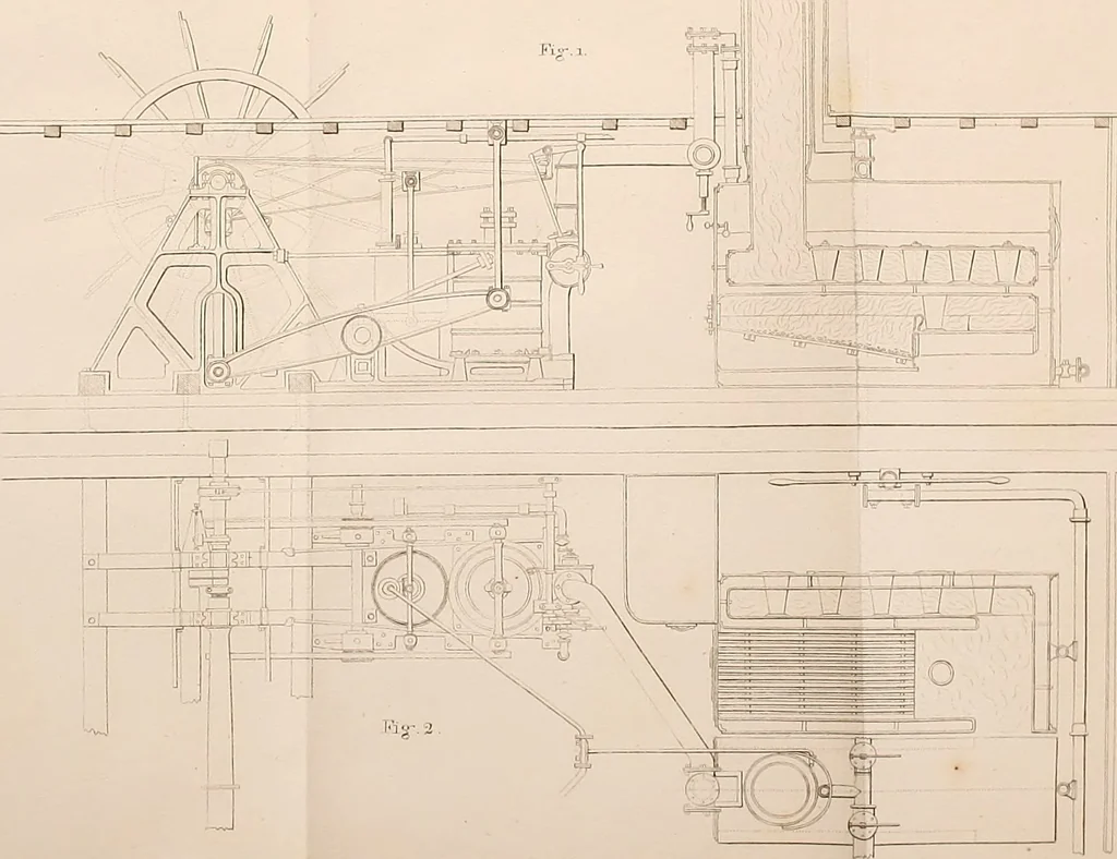 An illustration from Treatise on the steam engine, 1839, leaf 374