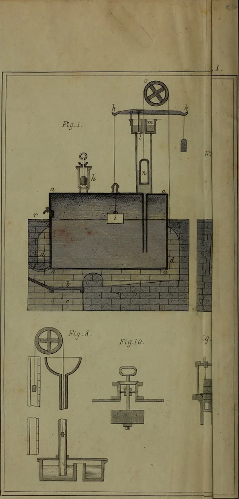 An illustration from Treatise on the steam engine, 1830, leaf 5