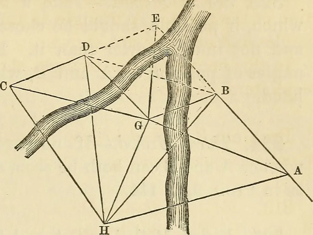 An illustration from A treatise on surveying ; in which the theory and practice are fully explained, 1860, leaf 190