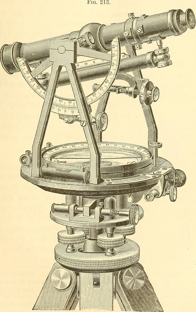 An illustration from A treatise on surveying, comprising the theory and the practice ;, 1887, leaf 214