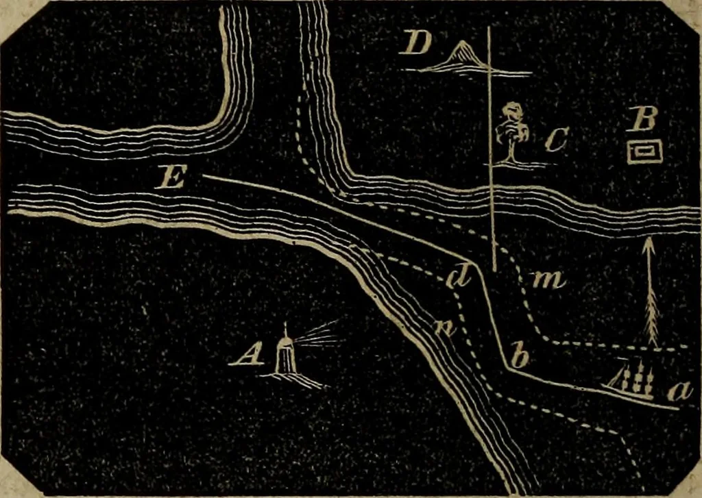 An illustration from A treatise on surveying and navigation: uniting the theoretical, the practical, and the educational features of these subjects, 1852, leaf 159