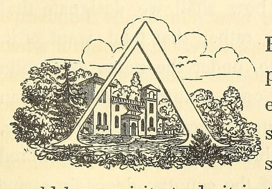 An illustration from A treatise on the theory and practice of landscape gardening, adapted to North America; with a view to the improvement of country residences. Comprising historical notices and general principles of the art, directions for laying out gardens and arranging plantations, the description and cultivation of hardy trees, decorative accompaniments to the house and grounds, the formation of pieces of artificial water, flower gardens, etc., with remarks on rural architecture, 1844, leaf 371