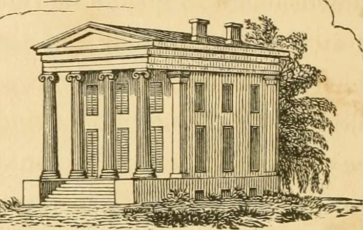 An illustration from A treatise on the theory and practice of landscape gardening, adapted to North America; with a view to the improvement of country residences. Comprising historical notices and general principles of the art, directions for laying out grounds and arranging plantations, the description and cultivation of hardy trees, decorative accompaniments to the house and grounds, the formation of pieces of artificial water, flower gardens, etc. with remarks on rural architecture .., 1841, leaf 319