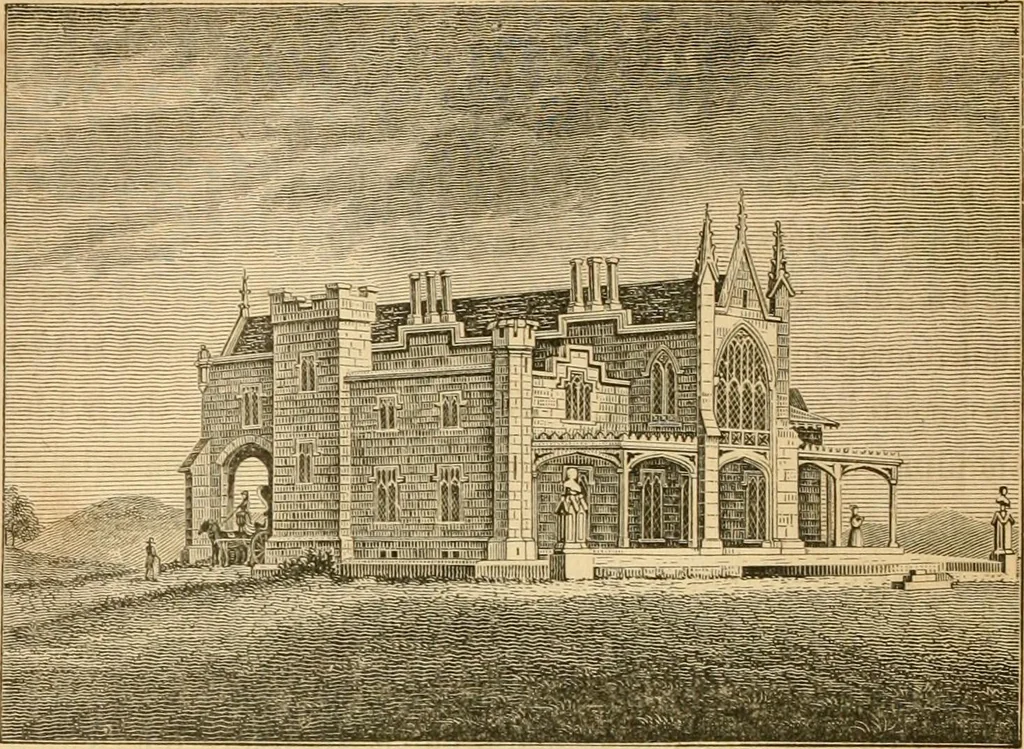 An illustration from A treatise on the theory and practice of landscape gardening, adapted to North America; with a view to the improvement of country residences. Comprising historical notices and general principles of the art, directions for laying out grounds and arranging plantations, the description and cultivation of hardy trees, decorative accompaniments to the house and grounds, the formation of pieces of artificial water, flower gardens, etc. with remarks on rural architecture .., 1841, leaf 333