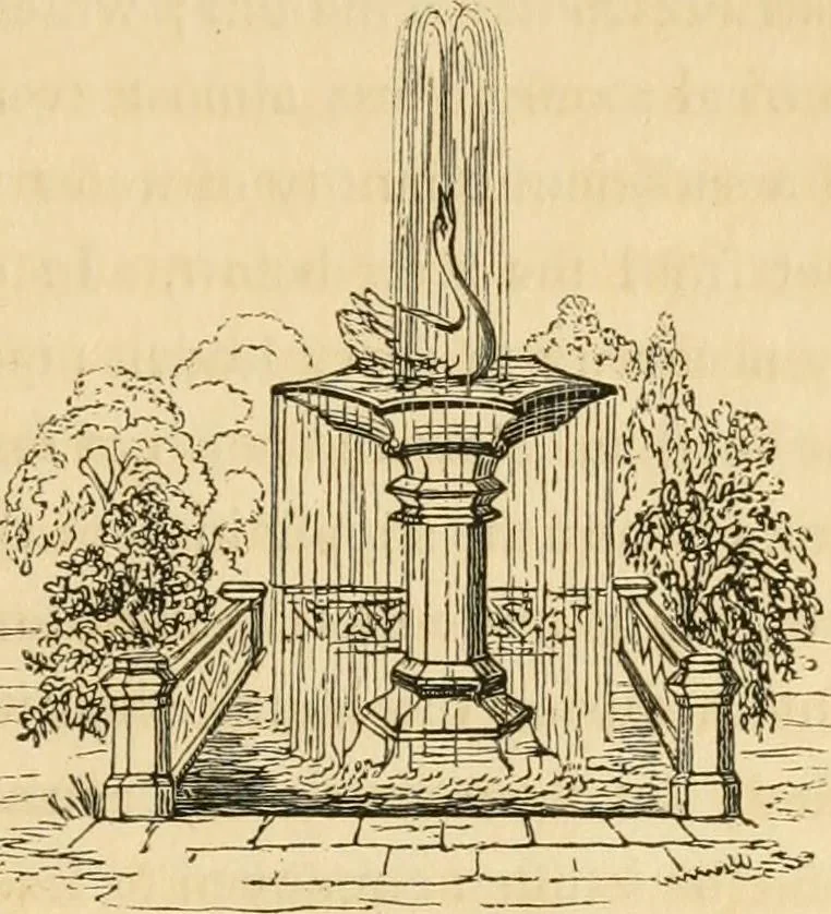 An illustration from A treatise on the theory and practice of landscape gardening, adapted to North America; with a view to the improvement of country residences. Comprising historical notices and general principles of the art, directions for laying out grounds and arranging plantations, the description and cultivation of hardy trees, decorative accompaniments to the house and grounds, the formation of pieces of artificial water, flower gardens, etc. with remarks on rural architecture .., 1841, leaf 406