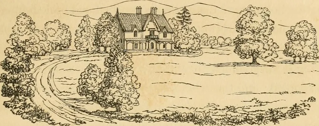An illustration from A treatise on the theory and practice of landscape gardening, adapted to North America; with a view to the improvement of country residences. Comprising historical notices and general principles of the art, directions for laying out grounds and arranging plantations, the description and cultivation of hardy trees, decorative accompaniments to the house and grounds, the formation of pieces of artificial water, flower gardens, etc. with remarks on rural architecture .., 1841, leaf 74