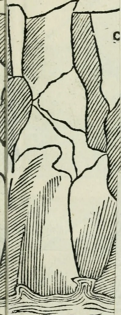 An illustration from Tre discorsi sopra il modo d'alzar acqve da' lvoghi bassi : per adacquar terreni : per leuar l'acque sorgenti & piouute dalle cãpagne, che non possono naturalmente dare loro il decorso : per mandare l'acqua da bere alle città, che n'hanno bisogno, & per altri simili vsi, 1567, leaf 102