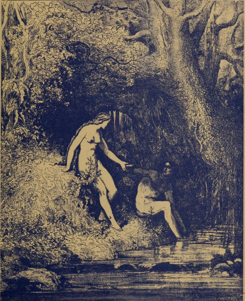 An illustration from The tree of knowledge; a startling scientific study of the original sin, and the sin of the angels, with a history of spiritism in all ages, 1894, leaf 174